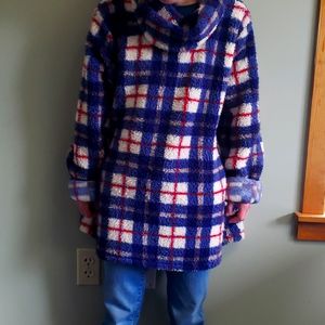 Berber Fleece Plaid Pullover